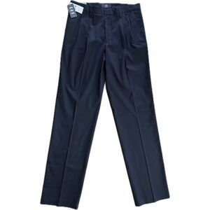 Dockers Mens Black Signature Iron Free Pleated Big & Tall Dress Pants 34x38 NEW